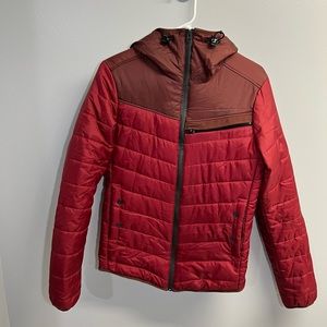 GStar Raw Burgundy and Black Down Filled Winter Coat - XS